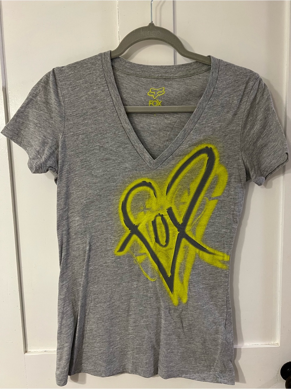 Fox Racing Womens Gray V-Neck Tee